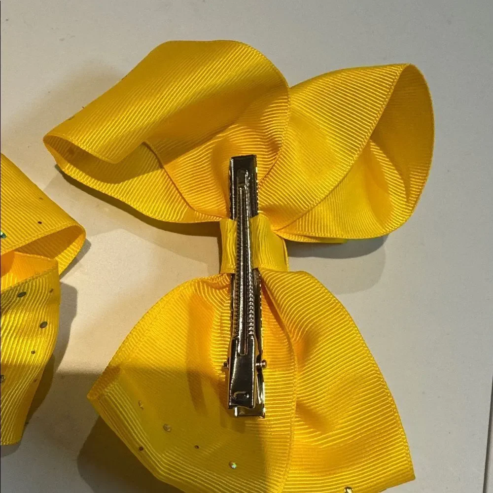 1008 Yellow Hello Kitty‎ Hair Bow Alligator Clip
